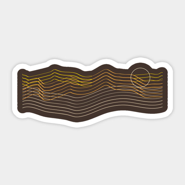 Mountain Wave Sunset Sticker by Vanphirst